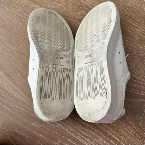 Hugo Boss Women White Leather Low-Top Sneakers 39 (Made In Italy) - Picture 5 of 11